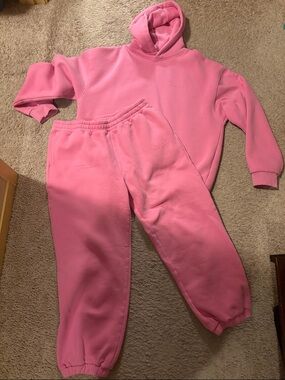 Unbranded Pink Fleece Jumpsuit & Sweatpants Set